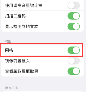 于洪苹果手机维修网点分享iPhone如何开启九宫格构图功能 